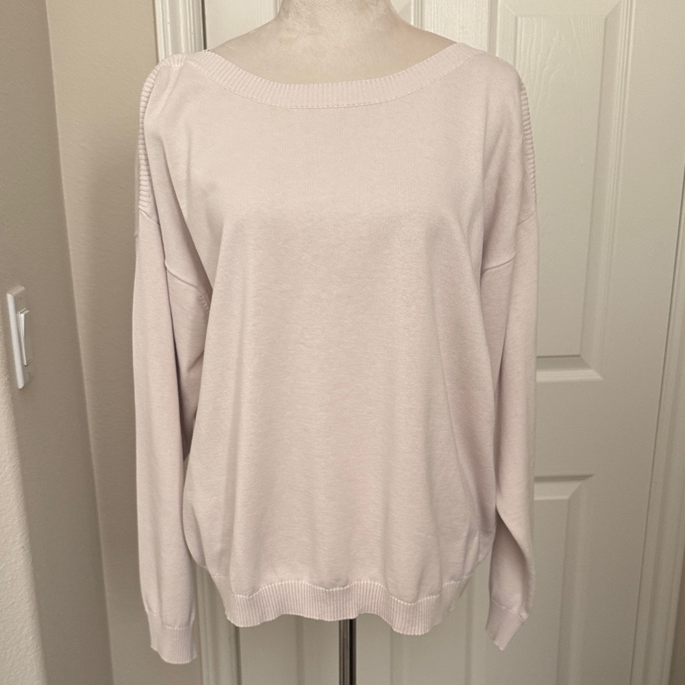 Barefoot Dreams Ivory Boat Neck Sweater XL